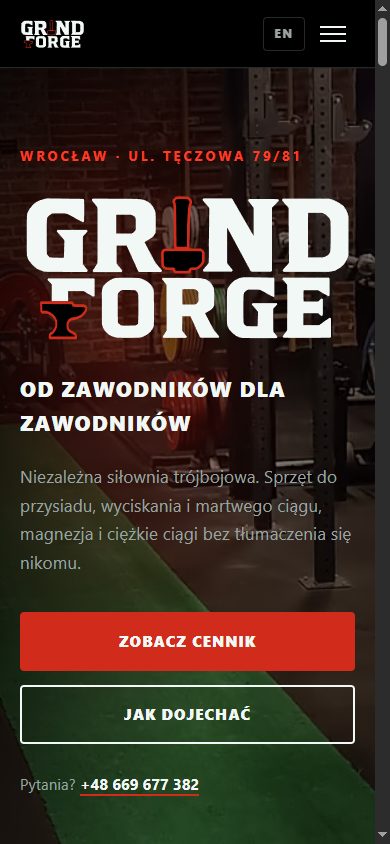 GrindForge na telefonie